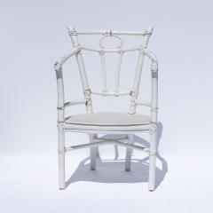  McGuire Furniture Set Of 4 Vintage Mcguire White Painted Bamboo Rattan Dining Chairs Circa 1960 - 2753404