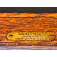 McGuire Furniture Signed Vintage McGuire Furniture Company Bamboo Upholstered Bench - 3406294