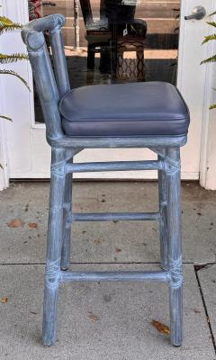  McGuire Furniture Unusual McGuire Furniture Company Blue Bamboo Bar Stool - 3877564