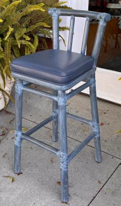  McGuire Furniture Unusual McGuire Furniture Company Blue Bamboo Bar Stool - 3877569