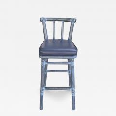  McGuire Furniture Unusual McGuire Furniture Company Blue Bamboo Bar Stool - 3881332