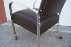  McKay Furniture Corp Chrome and Leather Armchair by McKay Furniture Company - 1606409