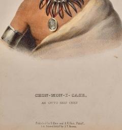  McKenney Hall Chon Mon I Case An Otto Chief Original Hand colored McKenney Hall Engraving - 2835103