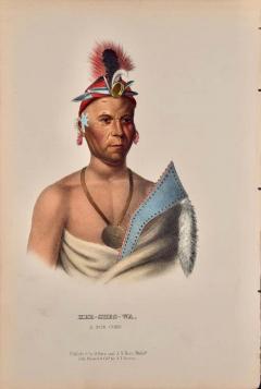  McKenney Hall Kee Shes Wa A Fox Chief An Original Hand colored McKenney Hall Engraving - 2835157