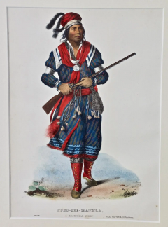  McKenney Hall Original Hand Colored McKenney Hall Engraving Tuko See Mathla Seminole Chief  - 2718358