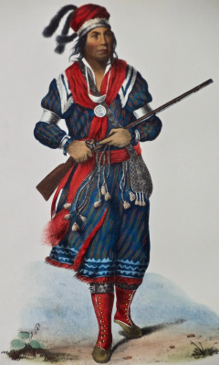  McKenney Hall Original Hand Colored McKenney Hall Engraving Tuko See Mathla Seminole Chief  - 2718392