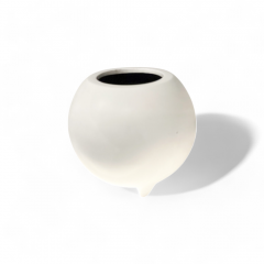  Meche Pot in Clay painted in White Ensamble Artesano Tonala Mexico 2024 - 4338988