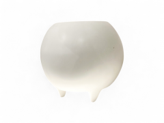  Meche Pot in Clay painted in White Ensamble Artesano Tonala Mexico 2024 - 4338992