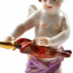  Meissen Antique Meissen Porcelain Figurine of a Cupid Holding an Arrow - 275132