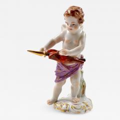  Meissen Antique Meissen Porcelain Figurine of a Cupid Holding an Arrow - 275549