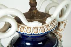  Meissen Antique Pair Of Meissen Cobalt Blue Porcelain Lamps - 85513