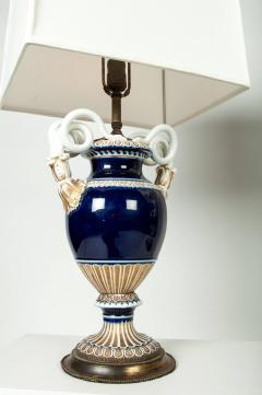  Meissen Antique Pair Of Meissen Cobalt Blue Porcelain Lamps - 85515