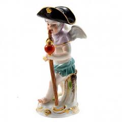  Meissen Meissen Porcelain Figurine of a Boy Cupid Cherub Traveller - 275139