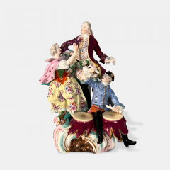  Meissen Porcelain Manufactory A MEISSEN PORCELAIN FIGURAL GROUP DRUMMER AND DANCERS 19TH CENTURY - 3567066