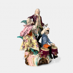  Meissen Porcelain Manufactory A MEISSEN PORCELAIN FIGURAL GROUP DRUMMER AND DANCERS 19TH CENTURY - 3567081