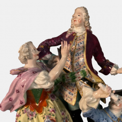  Meissen Porcelain Manufactory A MEISSEN PORCELAIN FIGURAL GROUP DRUMMER AND DANCERS 19TH CENTURY - 3567189