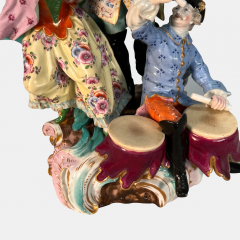  Meissen Porcelain Manufactory A MEISSEN PORCELAIN FIGURAL GROUP DRUMMER AND DANCERS 19TH CENTURY - 3567199