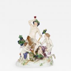  Meissen Porcelain Manufactory Antique Porcelain Group of Bacchus and Attendants by Meissen - 2759487