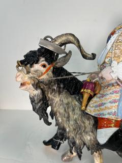  Meissen Porcelain Manufactory Large Meissen Porcelain Group of Count Bruhls Tailor on a Goat 19th Century - 3948644