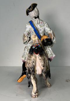  Meissen Porcelain Manufactory Large Meissen Porcelain Group of Count Bruhls Tailor on a Goat 19th Century - 3948645