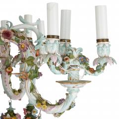  Meissen Porcelain Manufactory Large Rococo style porcelain chandelier by Meissen - 2176926