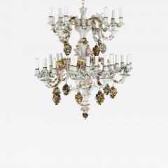  Meissen Porcelain Manufactory Large Rococo style porcelain chandelier by Meissen - 2179947