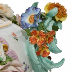  Meissen Porcelain Manufactory Large and Impressive Pair of Meissen Porcelain Flower Encrusted Vases - 4756408