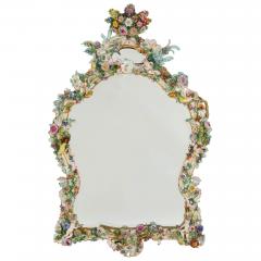 Meissen Porcelain Manufactory Large pair of antique Rococo style floral porcelain mirrors by Meissen - 4387824