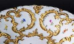  Meissen Porcelain Manufactory Meissen Gold and Floral Decor Porcelain Plate - 3097750