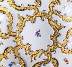  Meissen Porcelain Manufactory Meissen Gold and Floral Decor Porcelain Plate - 3097753