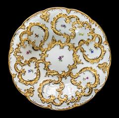  Meissen Porcelain Manufactory Meissen Gold and Floral Decor Porcelain Plate - 3097754