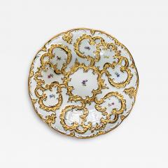  Meissen Porcelain Manufactory Meissen Gold and Floral Decor Porcelain Plate - 3099278