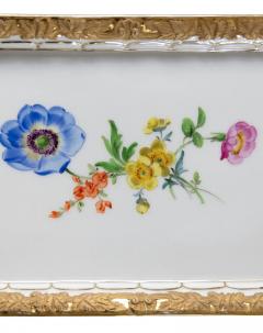  Meissen Porcelain Manufactory Meissen Hand Painted Gilded Porcelain Plate Tray - 3022213