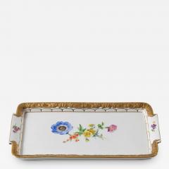  Meissen Porcelain Manufactory Meissen Hand Painted Gilded Porcelain Plate Tray - 3024999