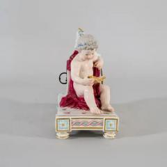  Meissen Porcelain Manufactory Meissen Porcelain Clock Putti Reading a Book - 3723713