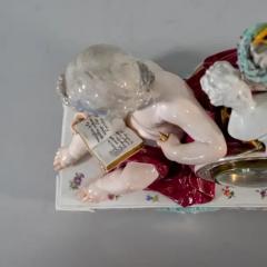  Meissen Porcelain Manufactory Meissen Porcelain Clock Putti Reading a Book - 3723714