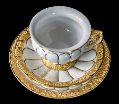  Meissen Porcelain Manufactory Meissen Porcelain Coffee Cup with Saucer and Dessert Plate - 3049292