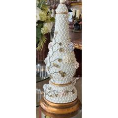  Meissen Porcelain Manufactory Meissen Style German Schneeballen Porcelain Snowball Vase Table Lamp - 4523636