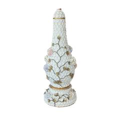  Meissen Porcelain Manufactory Meissen Style German Schneeballen Porcelain Snowball Vase Table Lamp - 4523639