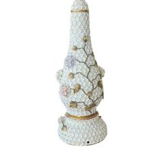  Meissen Porcelain Manufactory Meissen Style German Schneeballen Porcelain Snowball Vase Table Lamp - 4523642