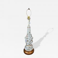  Meissen Porcelain Manufactory Meissen Style German Schneeballen Porcelain Snowball Vase Table Lamp - 4523832