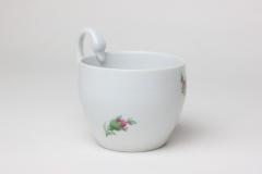  Meissen Porcelain Manufactory Meissen Swan Handle Demitasse Cup and Saucer in Rose Pattern 1950 Germany - 3098523