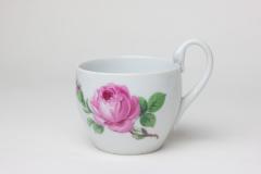  Meissen Porcelain Manufactory Meissen Swan Handle Demitasse Cup and Saucer in Rose Pattern 1950 Germany - 3098524