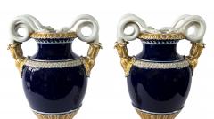  Meissen Porcelain Manufactory Pair of German Meissen Porcelain Cobalt Blue Vases - 3097363