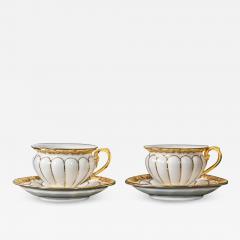  Meissen Porcelain Manufactory Pair of Meissen Porcelain Coffee Cups with Saucers - 3060360