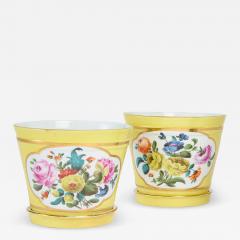  Meissen Porcelain Manufactory Pair of antique German painted porcelain cachepots by Meissen - 4143798