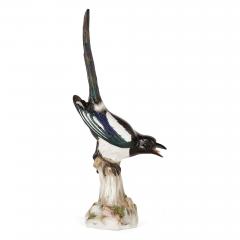  Meissen Porcelain Manufactory Pair of large Meissen porcelain models of magpies - 3743822