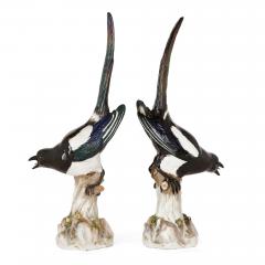  Meissen Porcelain Manufactory Pair of large Meissen porcelain models of magpies - 3743826