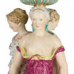  Meissen Porcelain Manufactory Pair of very large German porcelain figural centrepieces - 3978589