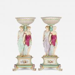  Meissen Porcelain Manufactory Pair of very large German porcelain figural centrepieces - 3980850